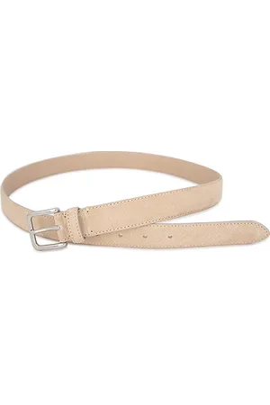 Vince 30mm Stitched Suede Belt in Beige. - size 32 (also in 34, 36, 38)