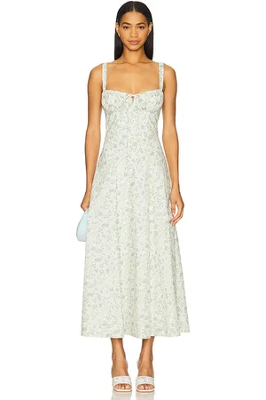 SNDYS Alessia Drop Waist Dress in Blue. - size M (also in S, XL)
