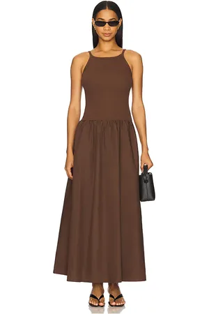 SNDYS Cruz Maxi Dress in Brown. - size L (also in M, S, XL, XS, XXL)