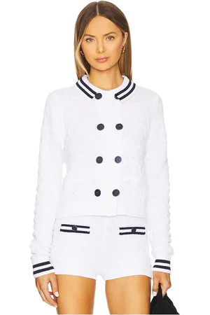 525 America Leena Double Breasted Cardigan in White. - size L (also in M, S, XL, XS)