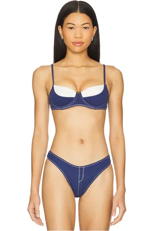 Frankies Bikinis X Bella Hadid Jolene Bikini Top in Blue. - size L (also in M, S, XL, XS)
