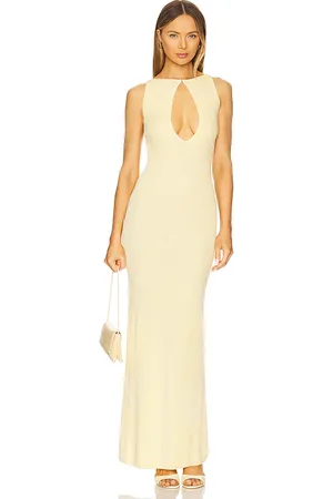 AYA MUSE Keyhole Maxi Dress in Yellow. - size S (also in XXS)
