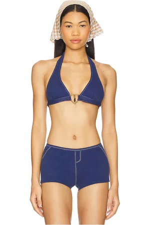 Frankies Bikinis X Bella Hadid Frank Bikini Top in Blue. - size M (also in S, XL, XS)