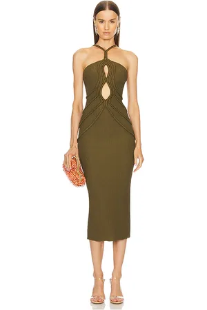 Cult Gaia Avery Knit Dress in Olive. - size L (also in M)