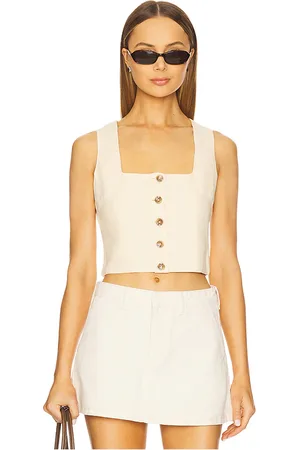 DL1961 Lizzie Cropped Top in Cream. - size L (also in M, S, XS)