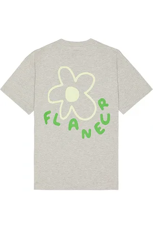 FLÂNEUR Blossom T-Shirt in Light Grey. - size L (also in M, S, XL/1X)