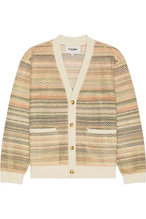 Corridor Rainbow Mesh Cardigan in Ivory. - size L (also in M, S, XL/1X)