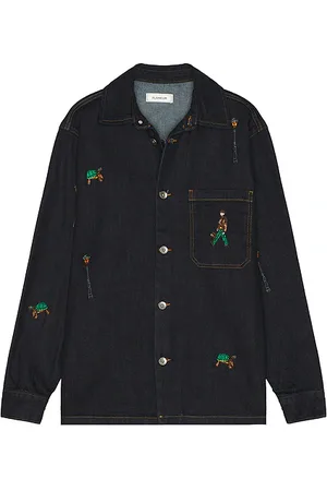 FLÂNEUR Relics Shirt in Blue. - size L (also in M, S, XL/1X)