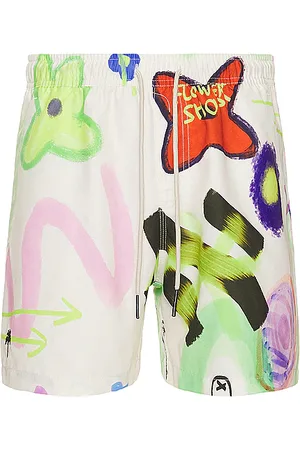 Oas Flower Shop Swim Short in Ivory. - size L (also in M, S, XL/1X)