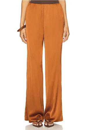 GOOD AMERICAN Satin Pull-on Pants in Brown. - size L (also in M, S, XS, XXL/2X, XXXL/3X, XXXXL/4X)