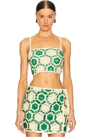 Agua Bendita Vicky Ventura Top in Green. - size L (also in M, S)