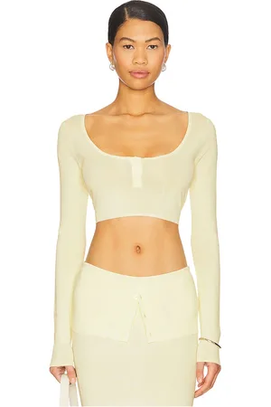Lioness Amour Crop Top in Lemon. - size L (also in M, S, XL, XS)