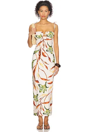 Montce Petal Long Slip Dress in Ivory. - size L (also in M, S, XL, XS)