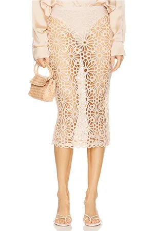Norma Kamali Straight Midi Skirt in Blush. - size L (also in M, S, XL, XS, XXS)