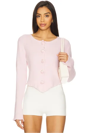 bubish Rosette Knit Cardigan in Pink. - size 10/M (also in 12/L, 14/XL, 6/XS, 8/S)