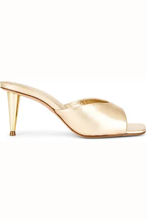 Schutz Dethalia Pin Heel Sandal in Metallic Gold. - size 10 (also in 6, 6.5, 7, 7.5, 8, 8.5, 9.5)