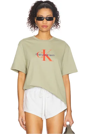 Calvin Klein Monologo Tee in Sage. - size L (also in M, S, XL/1X)