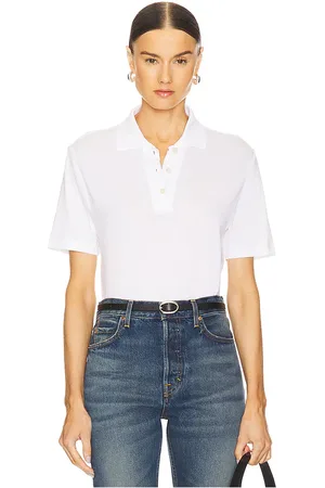 Vince Easy Short Sleeve Polo in White. - size L (also in M, S, XL, XS)