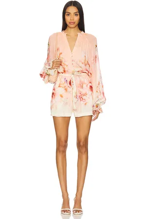 HEMANT AND NANDITA Romper With Tie Belt in Peach. - size L (also in S)