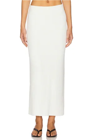ENZA COSTA Boucle Knit Skirt in White. - size L (also in M, S, XS)