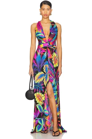 Luli Fama Neon Nights Maxi Dress in Fuchsia,Blue. - size M (also in XS)