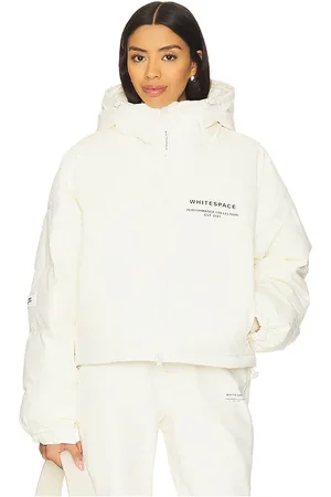 Whitespace Cropped Puffer Jacket in White. - size M (also in S)