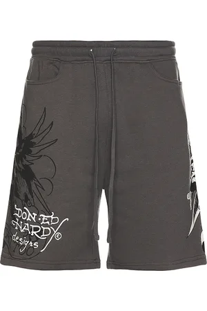 ED HARDY Skull Fleece Short in Grey. - size L (also in M, S, XL/1X)