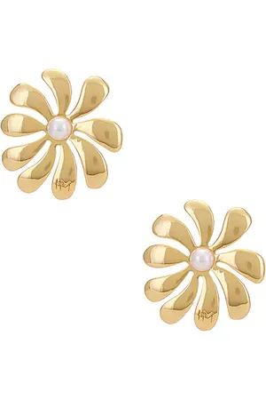 Heaven Mayhem Floral Earrings in Metallic .