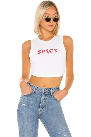 superdown Dulce Cropped Tee in White. - size L (also in M, S, XL, XS, XXS)