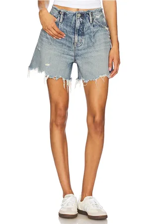 Moussy Ludlow No Belt Shorts in Blue. - size 23 (also in 25, 26, 28, 32)