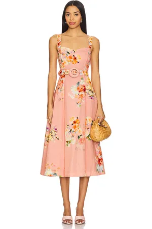 HEMANT AND NANDITA Midi Dress With Buckle Belt in Rose. - size L (also in M)