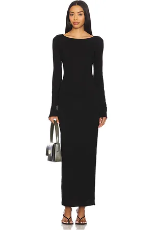 Cotton Citizen Marbella Long Sleeve Maxi Dress in Black. - size L (also in M, S, XS)