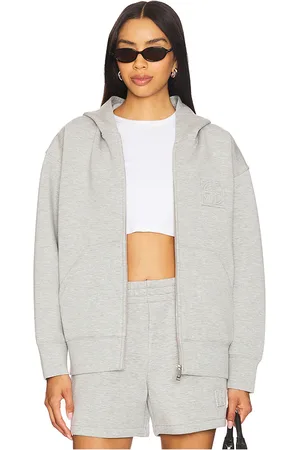 ANINE BING Bond Zip Up Hoodie in Grey. - size L (also in M, S, XS)