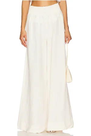 WeWoreWhat Button Front Palazzo Pant in Ivory. - size L (also in M, S, XL, XS, XXS)