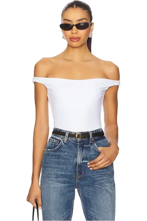 Susana Monaco Off Shoulder Top in White. - size L (also in M, S, XL, XS)