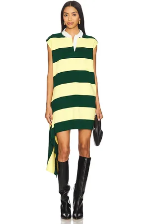 MONSE Cascade Mini Dress in Green,Yellow. - size M (also in S, XS)
