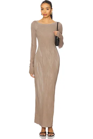 Cotton Citizen Marbella Long Sleeve Maxi Dress in Grey. - size M (also in S, XS)
