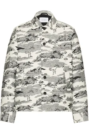 Les Deux Jaiden Ruins Jacquard Overshirt in White. - size L (also in M, S)