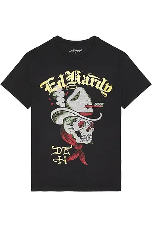 ED HARDY Cowboy Skull Rhinestone Tee in . - size L (also in M, S, XL/1X)