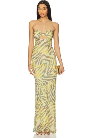 Runaway The Label Midal Maxi Dress in Cream,Green. - size L (also in M, S, XL, XS)