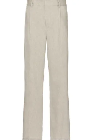 Les Deux Reece Pleated Slub Suit Pants in Cream. - size 30x32 (also in 31x32, 32x32, 33x32, 34x32, 36x32)