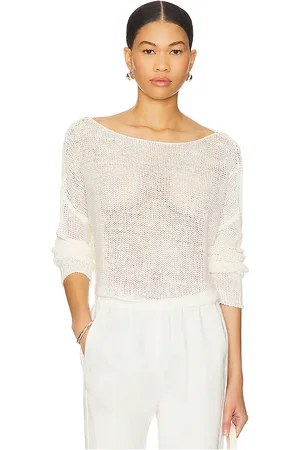 ENZA COSTA Linen Open Knit Bateau Sweater in . - size L (also in M, S, XL, XS)