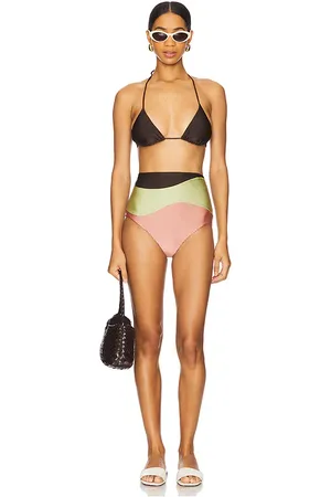 Adriana Degreas Giardino High-Waisted Bikini Set in Brown. - size L (also in S)
