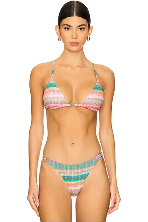 PQ Chain Triangle Bikini Top in Teal. - size L (also in M, S)