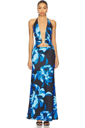 Runaway The Label Halston Maxi Dress in Blue,Black. - size L (also in M, S, XL, XS)