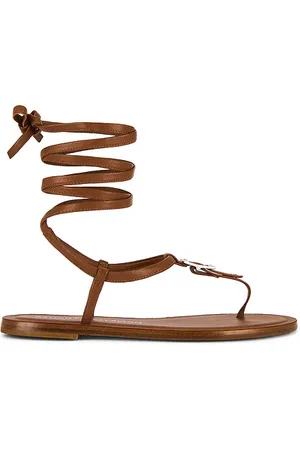 Stuart Weitzman Georgie Lace-up Sandal in Brown. - size 10 (also in 6, 6.5, 7, 7.5, 8, 8.5, 9, 9.5)