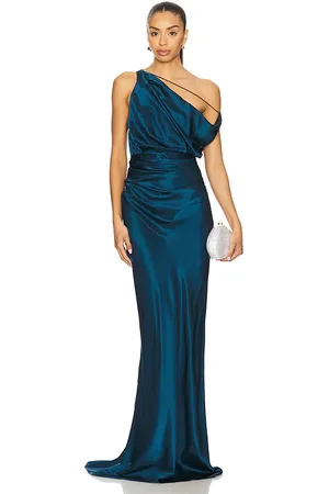 The Sei Strapped Off Shoulder Gown in Navy. - size 0 (also in 4, 8)