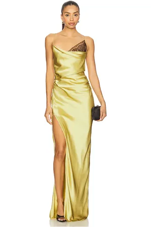 The Sei Lace Inset Cowl Gown in Yellow. - size 2 (also in 4, 6, 8)