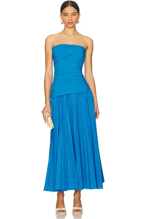 Simkhai Arie Strapless Bustier Midi Dress in Royal. - size 0 (also in 2, 4, 6, 8)