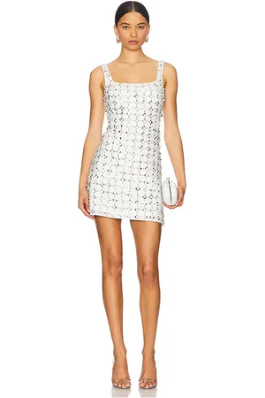 Simkhai Ziva Embellished Mini Dress in White. - size 10 (also in 12, 2, 4, 6, 8)